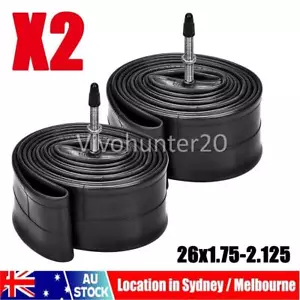 Two 26 Inch Inner Tubes, 26 x 1.75-2.125 Presta/French Valve MTB Mountain Bike A - Picture 1 of 10