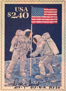 Shuttle Astronaut Frederick H. Hauck Signed Commemorative Stamp Image - Picture 1 of 1