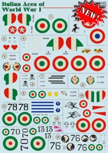 Aufkleber für Nieuport 17 "Italian Aces of WWI" Teil 1 Maßstab 1/72 Print Scale 72-267 - Bild 1 von 12