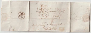 1780 LONDRES BISHOPMARK Y CORREO PAGADO EN CÍRCULO ELIZA ANN LENGUA A COBB MARGATE - Imagen 1 de 2