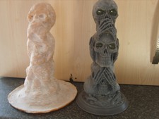 3 wise skulls  latex mould, garden ornament,,