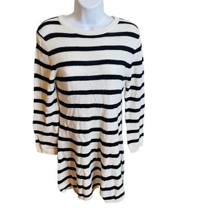 I.N. Girl white and black striped sweater dress with metallic threads size XL - Picture 1 of 7