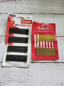 Lot Of 2 Annie 2 3/4'' Bobby Pins Bronze Hair jumbo 40 Pack & Isabella Ball Tip - Picture 1 of 5