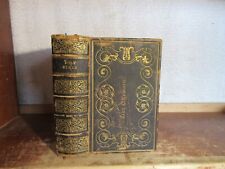 Antique HOLY BIBLE Leather Book 1860 OLD / NEW TESTAMENTS FINE BINDING CIVIL WAR