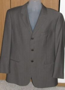 Saks Fifth Avenue Men's 42R Mani Gray Wool Silk Dress Suit Jacket