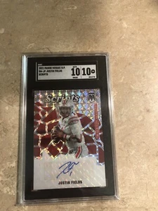 2021 Panini Mosaic DP SM-JF Justin Fields Scripts RC AUTO SGC 10 GM! - Picture 1 of 2