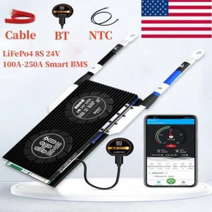 LiFePo4 8S 24V 100A-250A Smart BMS with Balance +Bluetooth Module +NTC Sensor US - Picture 1 of 21