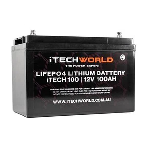 iTechworld 100Ah Lithium Battery LiFePO4 Deep Cycle Caravan RV - Picture 1 of 7