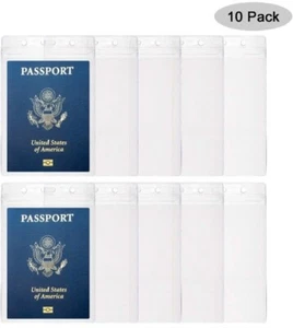 10Pcs ID Card Holder ClearPlastic Badge ResealableWaterproof Business Case - Picture 1 of 6