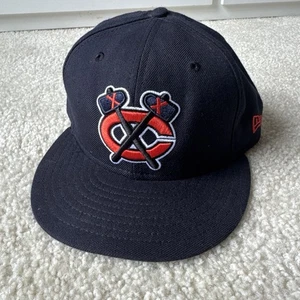 New Era Blackhawks NHL 7 5/8 Rare Navy Red Vintage Hat - Bild 1 von 8