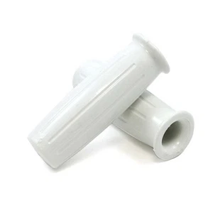 Poignée Early Barrel Style Blanche Ø1 " Ø- 25mm Café Racer pour Triumph Honda - Picture 1 of 1
