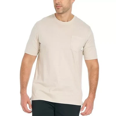 Greg Norman Relaxed Fit 100% Cotton Soft Pocket Short Sleeve Tee, Light Grey, L - Image 1 of 4