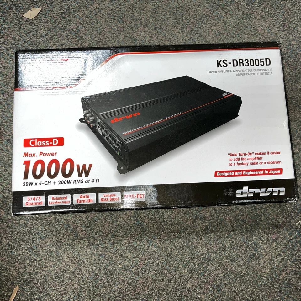 5-Channel Class-D Amplifier - JVC - KS-DR3005D - NEW - Image 1 of 4