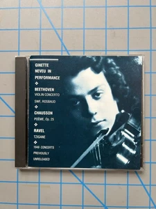 Ginette Neveu Beethoven Violin Concerto Ravel Chausson Music & Arts 1949 - Imagen 1 de 2