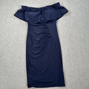 Xscape Schulterfreies Damen-Cocktailkleid mit seitlichen Rüschen 2 Petite dunkelblau - Bild 1 von 7