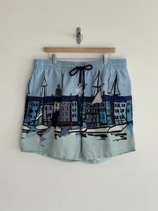 Pantalones Cortos de Natación Vilebrequin Tortuga Azul Con Casas Edificios XXL - Imagen 1 de 14