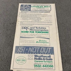 Yorkshire V Warwickshire 1984 Britannic Assurance Championship Leeds - Picture 1 of 4