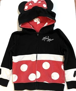 Minnie Mouse Zip Up Hoodie, Toddlers 2-3 Years, W/Ears & Bow, Disney. - Picture 1 of 10