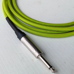 Neon Yellow Braided Straight / Straight Instrument Guitar Cable - Picture 1 of 4