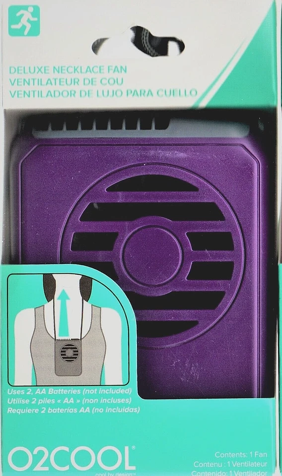DELUXE NECKLACE FAN by O2COOL - Color: Purple Foto 1 de 1