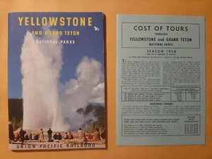 Vintage 1958 Union Pacific Railroad Yellowstone Tourism Booklet + price list - Picture 1 of 10