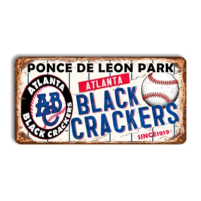 Atlanta Black Crackers metal sign home stadium sign Ponce de Leon Park stadium - Image 1 of 4