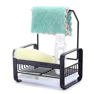 Stainless Steel Sponge Holder With Dishcloth Drying Rack Kitchen Sink Organizer - Picture 1 of 8