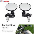 Rear View Side Mirror Round Bar End Motorcycle Mirrors For 7/8" 22Mm Handle Bar