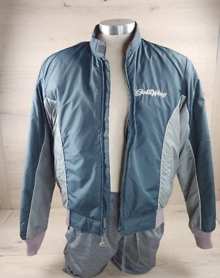Chaqueta de Motociclista Hondaline De Colección Para Hombre Grande Azul Cremallera Completa Logo Ala Dorada Años 70 80 Foto 1 de 4