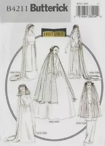 2004 Historische Hochzeit Brautschleier Nähmuster Butterick 4211 OOP - Bild 1 von 2