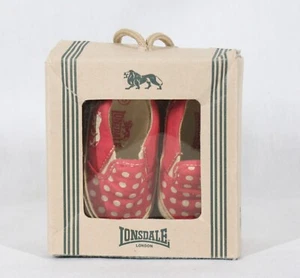 LOONSDALE CANVAS POLKA DOT CRIB 72 INFANT GIRLS BOOTIES SIZE 0-6 MONTH NEW N BOX - Picture 1 of 10