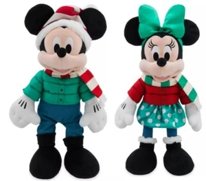 Disney Store Mickey & Minnie Mouse Christmas Holiday Plush 16" 2021 NWT - Picture 1 of 6