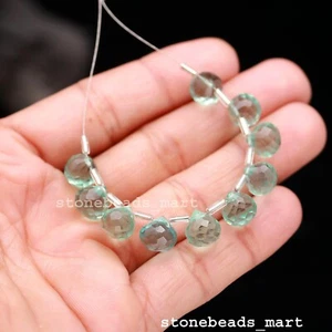 Cuentas facetadas superiores con forma de cebolla de cuarzo hidro apatita verde 8-9 mm 5 pares combinados - Imagen 1 de 8