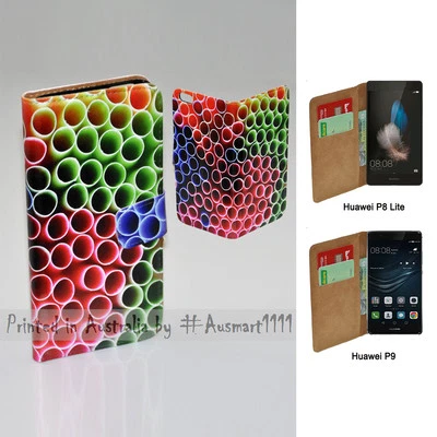Para Huawei Series - Colorida Funda Cartera con Estampado de Paja para Teléfono Móvil Foto 1 de 3