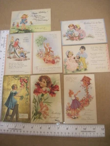 8 OLD VINTAGE BIRTHDAY HAPPY BIRTHDAY POSTCARD - Picture 1 of 4
