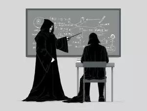 Star Wars Darth Vader in Physics Class with Emperor Professor Teefury Men Shirt - Picture 1 of 2
