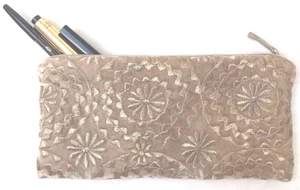 Anke Drechsel Zip Pouch Gold Embroidery Silk Velvet Cosmetic Bag Kosmetik Tasche - Bild 1 von 9