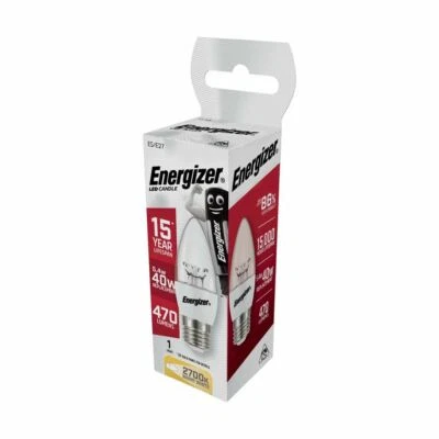 2X ENERGIZER LED CANDLE BULBS E27 ES (5.4W / 40W) (2,700 WARM LIGHT) S8882 - Image 1 of 2