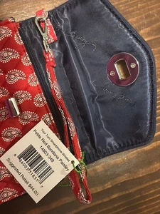 Vera Bradley Your Turn Smartphone Muñequera Pequeña Roja Bandana Paisley Cartera Nuevo con Etiquetas - Imagen 1 de 11