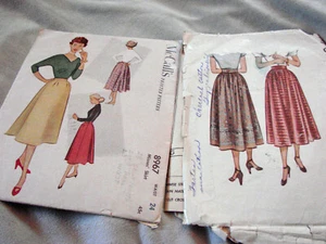 LOTE 2 faldas completas McCall vintage años 50 patrón de costura XS W24 - Imagen 1 de 2