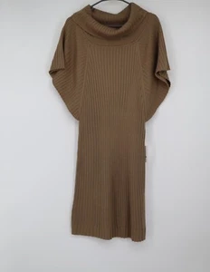 NWT Calvin Klein Sweater Dress Size Large Brown Taupe 100% Acrylic NEW - Picture 1 of 8