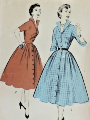 1950s Miss Advance 8239 Pattern Shirt Dress Sz 20 B40, H42 Complete - Image 1 of 4
