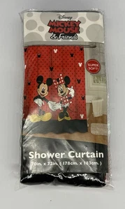Disney Mickey & Minnie Mouse Classic Shower Curtain Red - Picture 1 of 2