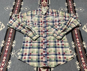 Camicia uomo western vintage taglia S/M a quadri perle frange a scatto borchie T30 - Foto 1 di 6