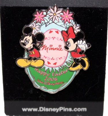 Pin Pin Pin Rosa Minnie Egg LE 3500 Mickey & Minnie Mouse Feliz Pascua Walt Disney 2006 Foto 1 de 4