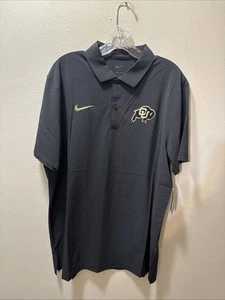 NWT Nike Colorado Buffaloes CU Buffs Performance Polo Shirt Men Large Black - Picture 1 of 13