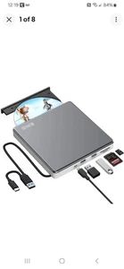 Lecteur CD DVD Externe USB 3.0 Type C Graveur CD/DVD ROM CD DVD +/-RW Optique D... - Photo 1/11