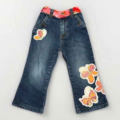 Jeans elásticos The Children’s Place talla 3T | Estilo años 90 estampado floral mariposa Foto 1 de 3