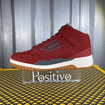 Bally Hombres King Rojo Cuero Zapatillas Altas Zapatos EE. UU. 7.5 Nuevo Foto 1 de 4