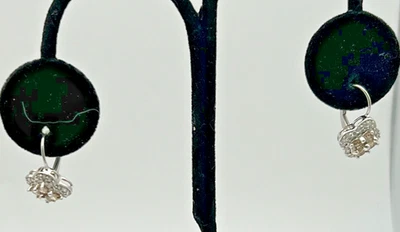 JWBR 14K White Gold Natural Diamond earrings 3.21 grams - Image 1 of 3